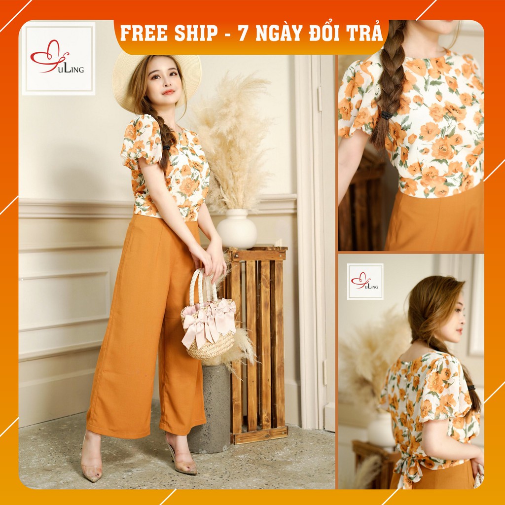 Bộ đồ, Set Korea Autumn Họa Tiết Hoa Cực Xinh Tôn Dáng