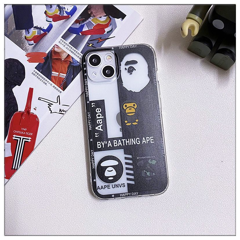 Ốp Điện Thoại TPU Mềm Chống Sốc In Logo BAPE Cho IPhone 14 12 PRO 12Promax mini 11 PRO 11PROMAX 13 PRO 13PROMAX Xs Max XR 6 7 8 Plus