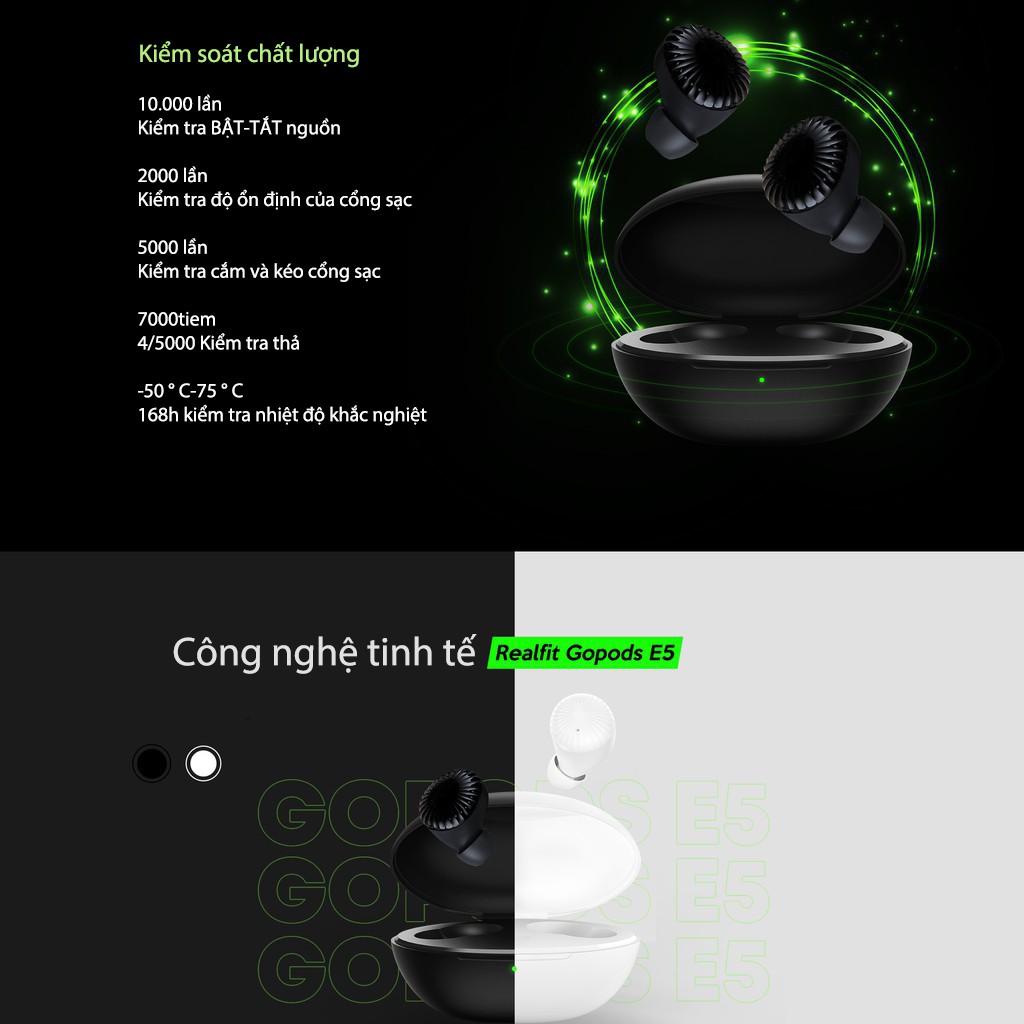 Tai nghe không dây Xiaomi Realfit Dizo GoPods E5 bluetooth 5.0 Realfit RT02 GoPods tai nghe nhét tai