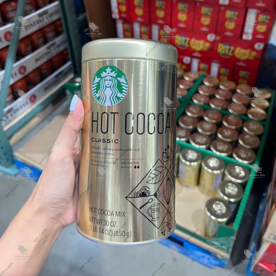 Bột cacaocủa Starbucks chính hãng Mỹ, Hot Cocoa Classic 850g, vị nước uống thơm ngon, dinh dưỡng cao, làm quà tặng