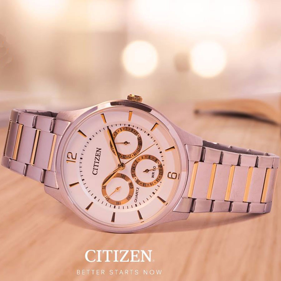 Đồng Hồ Nam Citizen Dây Thép Không Gỉ AG8358-87A - Mặt Trắng