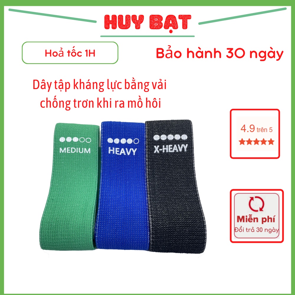 Dây Kháng Lực Huy Bạt Dây Kháng Lực Vải Cho Người Tập Cải Thiện Vùng Mông Chân Đùi Nhờ Thiết Kế Dây Kháng Lực Cải Tiến