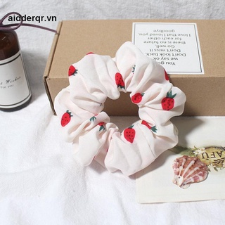 🌸🌸Dây buộc tóc, cột tóc vải scrunchies quả dâu siêu đẹp