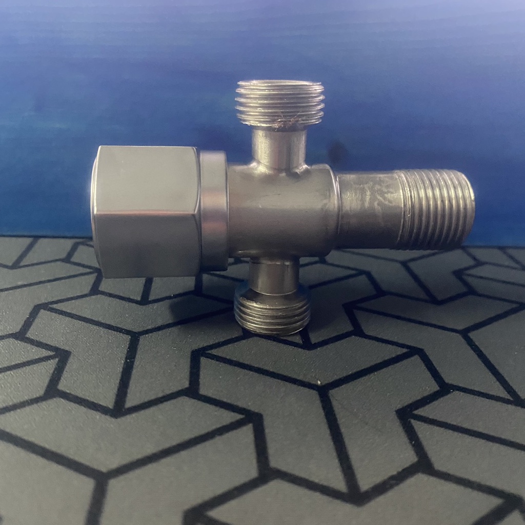 Van Chia Nước cho vòi xịt vệ sinh và bồn cầu inox 304, van giảm áp, T CẦU BA NGÃ CÓ KHÓA