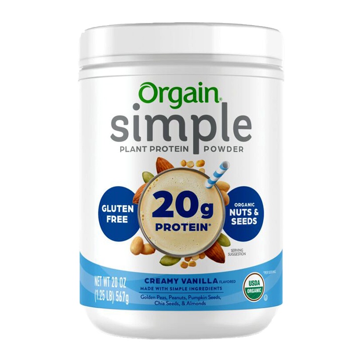 Đạm thực vật hữu cơ Orgain Simple 567g hương vani Organic Plant Protein Vanilla