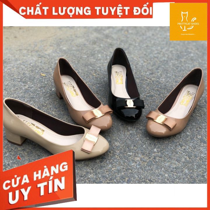 GIÀY CAO GÓT💃MẪU CLASSIC KHÔNG BAO GIỜ HẾT HOT💃👠GIÀY CAO GÓT NƠ MŨI TRÒN GÓT VUÔNG 3P