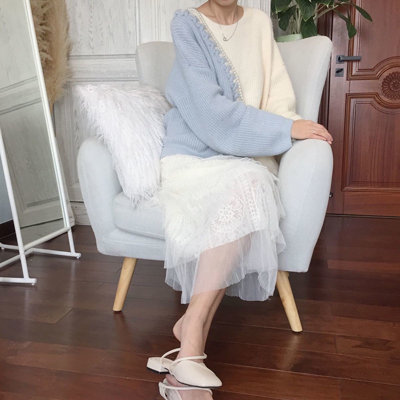 IELGY    Áo sweater Màu Sắc Tươi Tắn Phong Cách Nhật Bản Cho Nữ