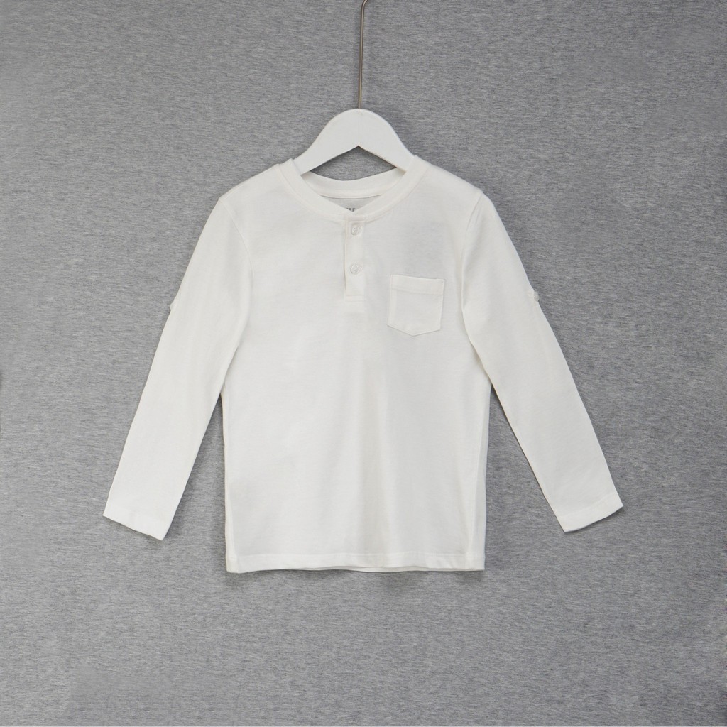 Áo phông bé trai SAYME áo thun dài tay thu đông cổ henley vải cotton mềm mịn thấm hút tốt BCTS0023-24