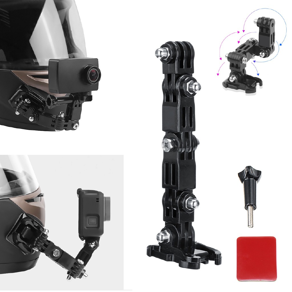 I.B. Adhesive Full Face Helmet Front Chin Mount for Gopro Hero 6 5 4 3 Action Camera