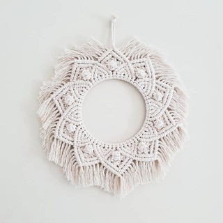 Vòng macrame mandala xinh xắn treo tường trang trí nhà cửa, homestay, quán cafe (R01)