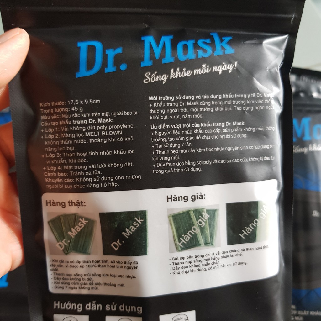 Khẩu trang than hoạt tính Dr.Mark 4 lớp (Sử dụng được nhiều lần) | BigBuy360 - bigbuy360.vn