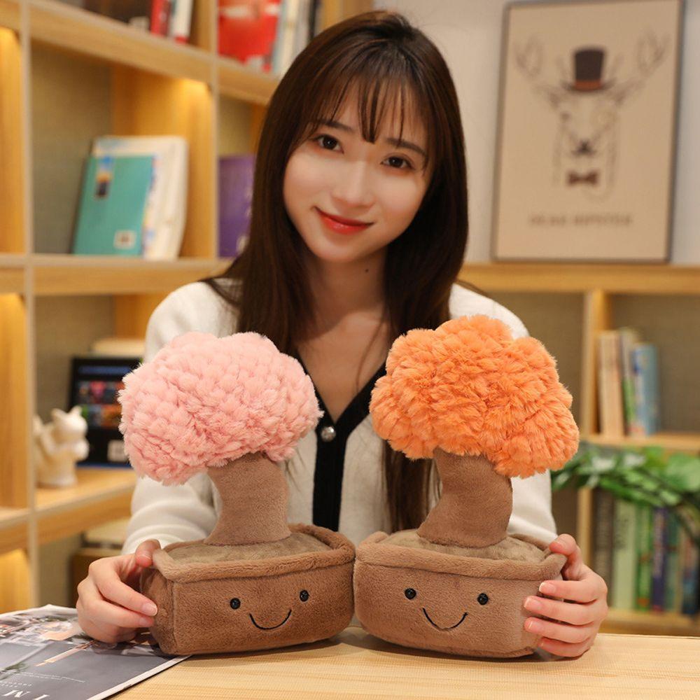 Rebuy1 Búp Bê Đồ Chơi Nhồi Bông Hình Cây May Mắn Hoạt Hình Đáng Yêu