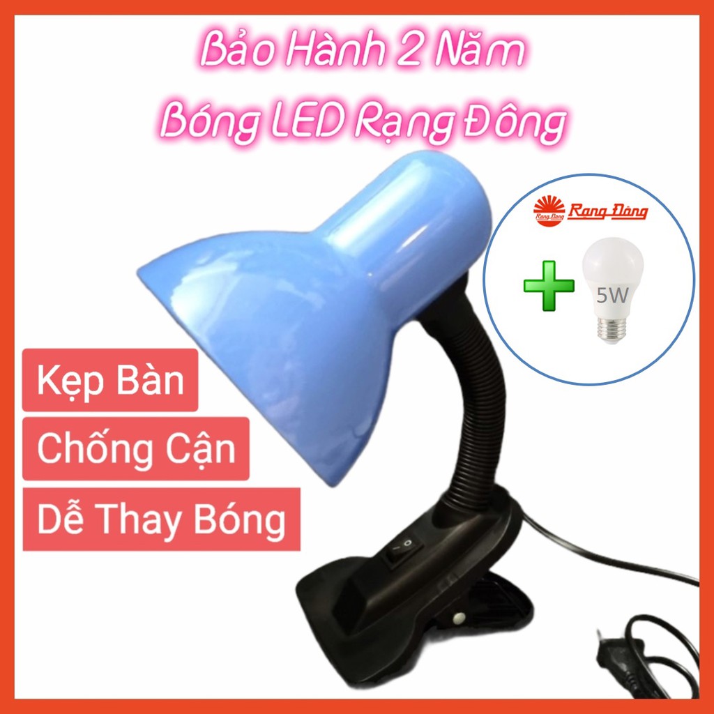 Đèn học kẹp bàn chống cận giá rẻ, bóng LED Rạng Đông, 2 năm bảo hành