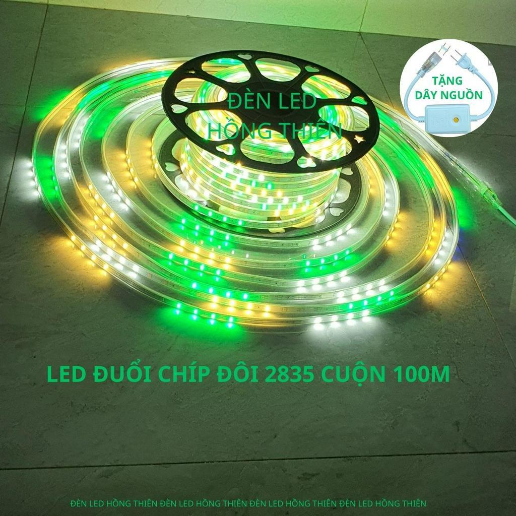 Dây Led Chạy Đuổi Đôi Chip 2835 Cuộn 100m Tặng Kèm Nguồn Siêu Đẹp, Siêu Bền, Siêu Sáng