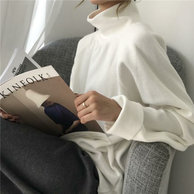 (Có sẵn) Áo len nữ 2020 mới phiên bản Hàn cổ cao dày dặn