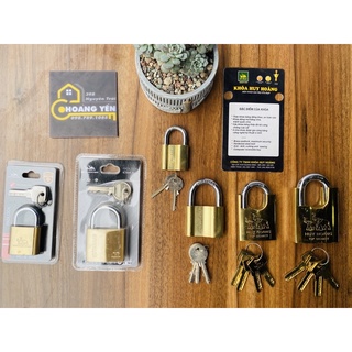 Khoá treo bấm Huy Hoàng Con Voi, khoá cửa dùng chìa chống cắt bằng đồng, titanium