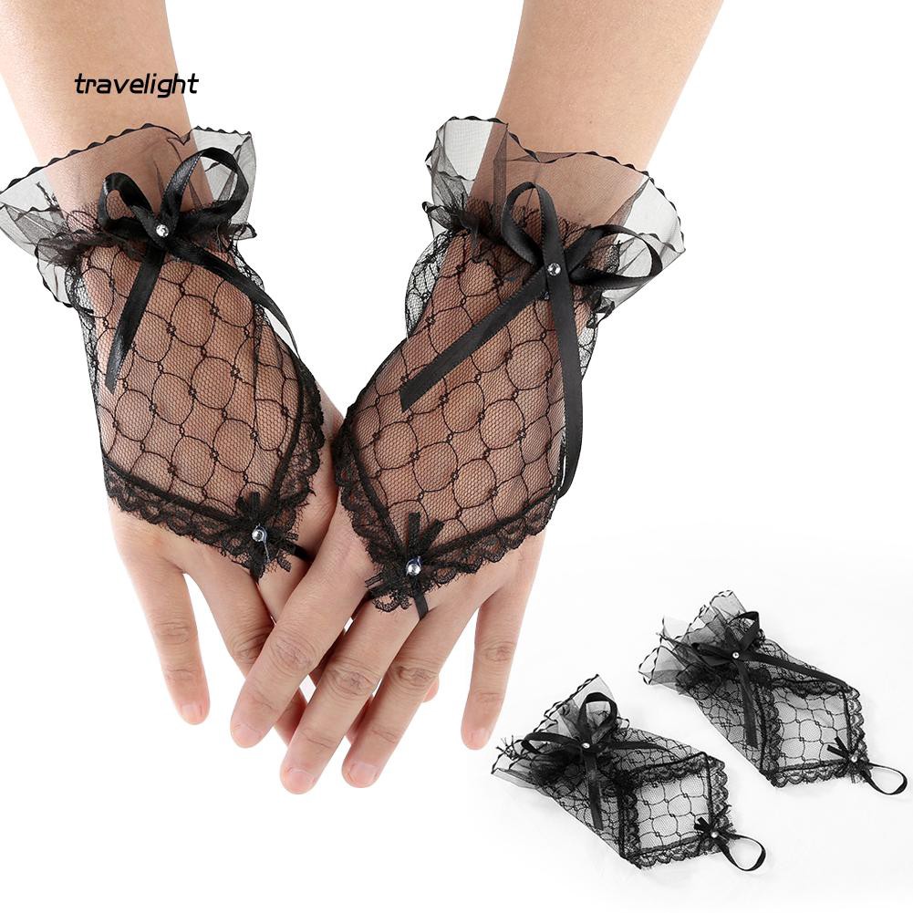 Găng Tay Ren Hở Ngón Quyến Rũ Cho Cô Dâu