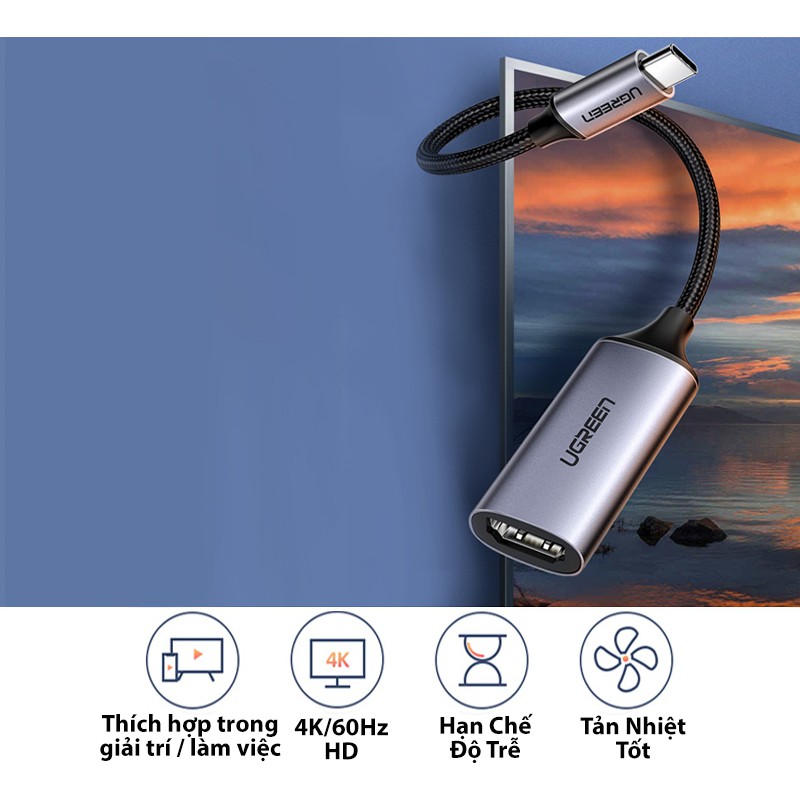 Cáp chuyển USB-C sang HDMI 2.0 Ugreen 70444 (4K@60Hz)