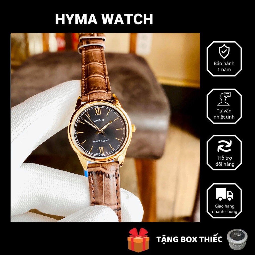 Đồng hồ nữ mặt nhỏ Casio LTP V005GL-1B2 Bảo hành 1 năm Hyma watch
