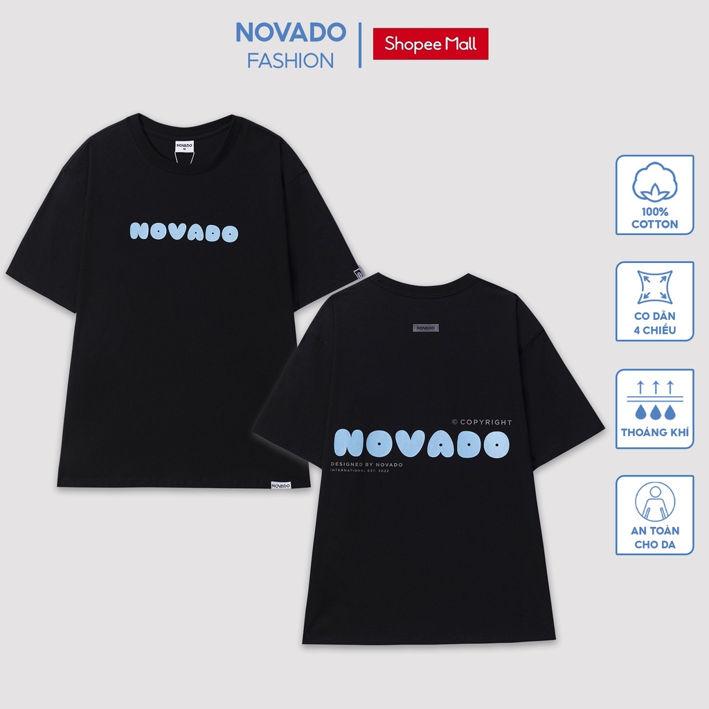 Áo Thun Unisex Local Brand Novado Fashion Basic Cotton 4 Chiều Nam / Nữ Form Rộng Thoáng Mát Đen N19Đ-LG