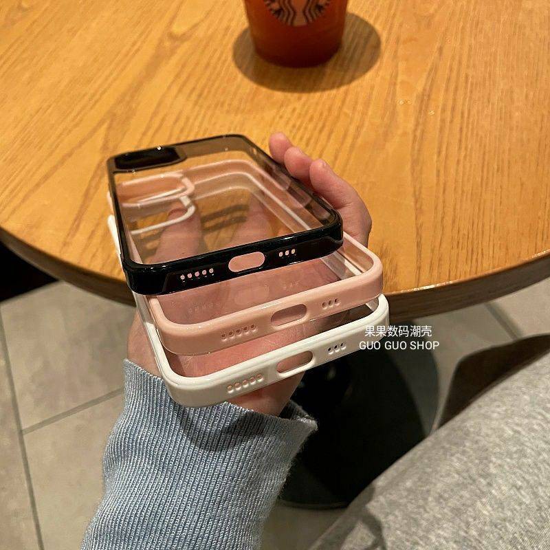 Ốp lưng điện thoại di động siêu mỏng trong suốt chống rơi rớt trí thun ngắn tay | BigBuy360 - bigbuy360.vn
