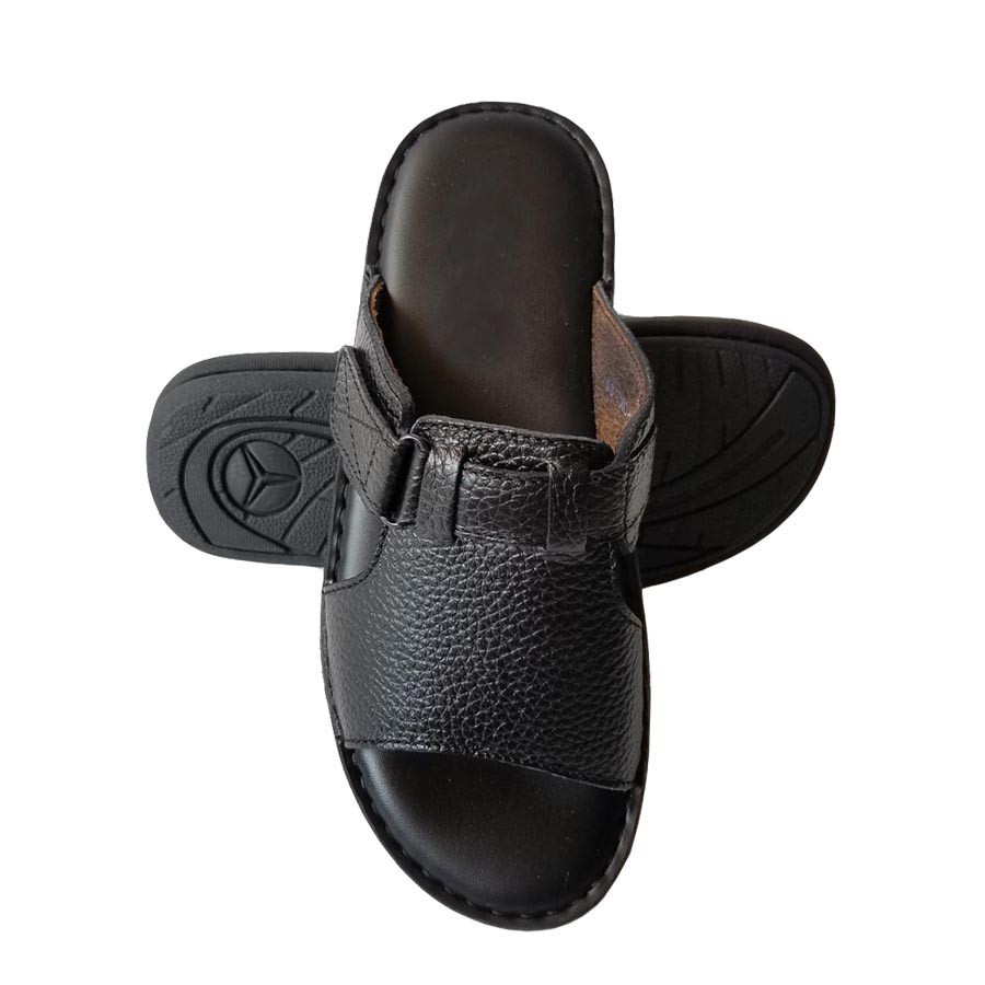 Dép Da Nam Da Bò Thật, Dép Nam Quai Ngang Da Bò Thật Cao Cấp HKT Shop DNA688