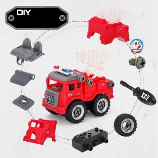 Sét 4 xe cứu hoả nhựa lắp ráp