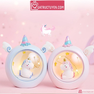 Đèn trang trí để bàn Kỳ lân, Nai thú cưng đáng yêu, quà tặng bạn gái, quà sinh nhật dễ thương