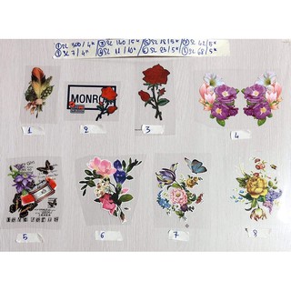 sticker hình ủi nhiệt bông hoa màu phụ kiện may mặc trang trí quần áo, handmade,DIY