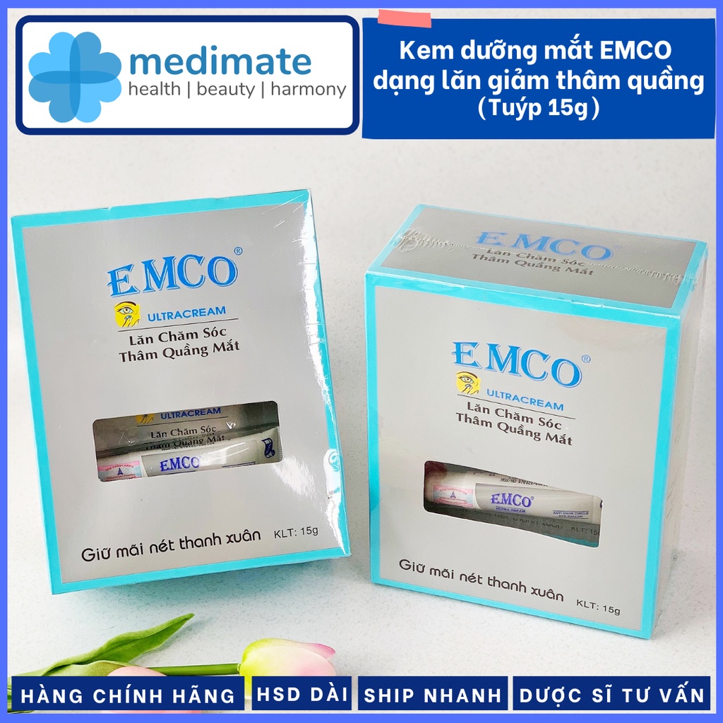 Kem dưỡng mắt EMCO giảm thâm quầng, giảm bọng mắt dạng lăn (tuýp 15g)