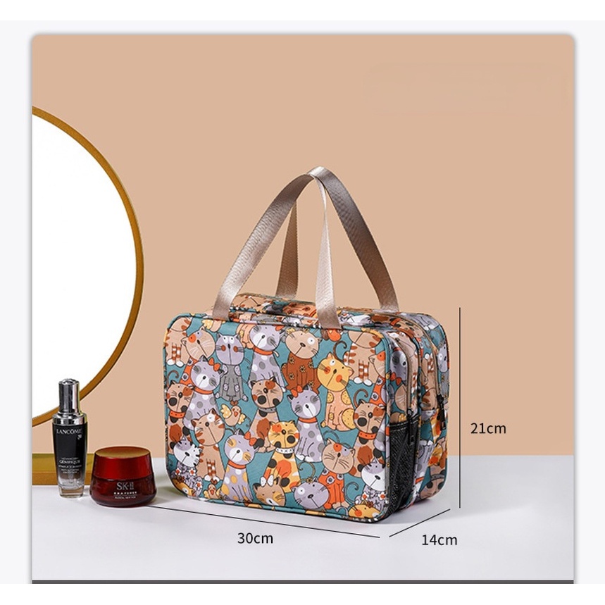 Túi Da pu Đựng Mỹ Phẩm Chống Thấm Nước Tiện Lợi Khi Đi Du Lịch