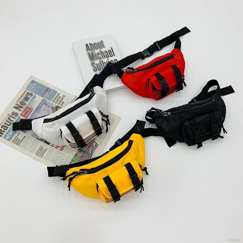 Túi đeo vai vải canvas màu trơn phong cách Hàn Quốc thời trang dễ thương cho bé trai và bé gái