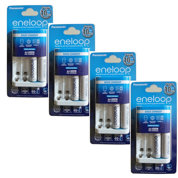 MÁY SẠC ENELOOP KÈM 2 PIN AA 2000MAH CHÍNH HÃNG