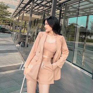 Set vest 3 món 2 màu nude/đen