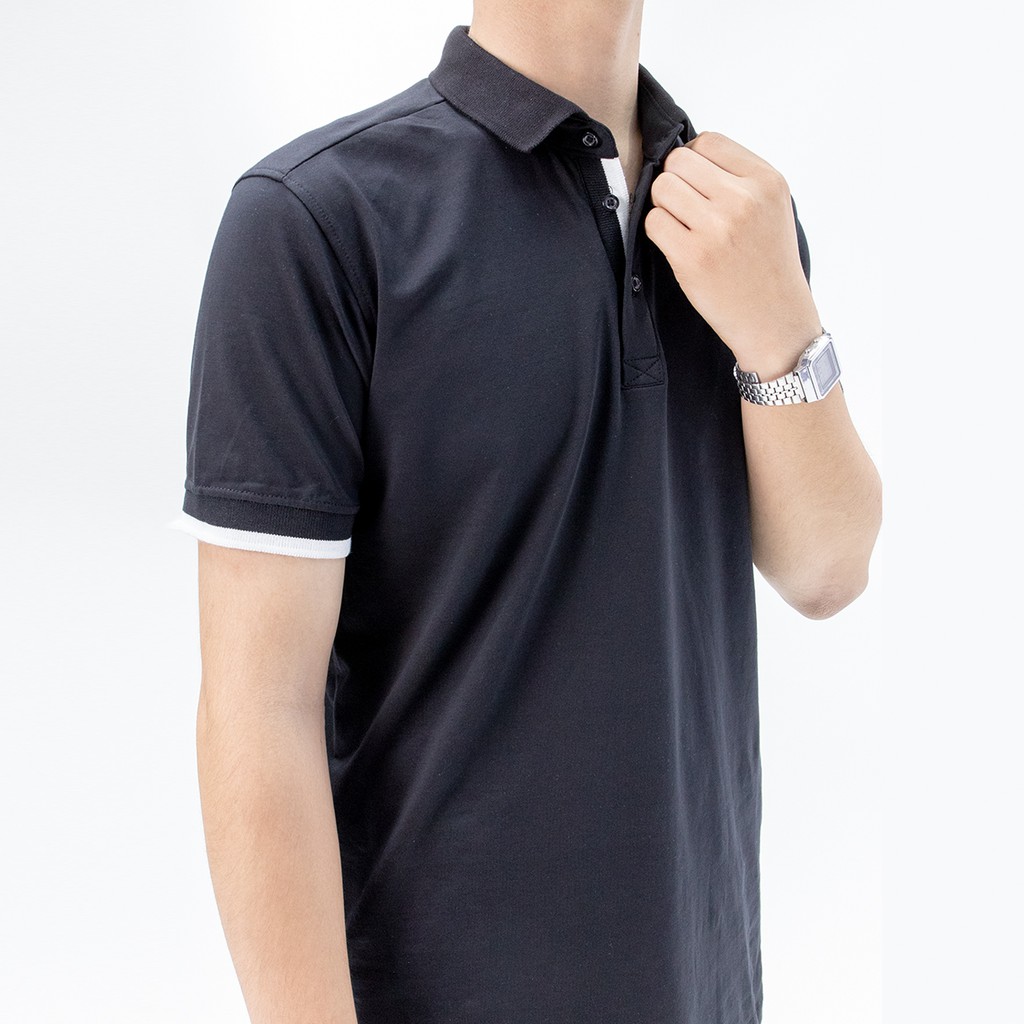 Áo 𝗣𝗼𝗹𝗼 𝗻𝗮𝗺 cổ bẻ phối UCO vải cotton cá sấu cao cấp, chuẩn form, sang trọng lịch sự màu đen, trắng 𝟬𝟯𝟭𝟴- 𝗘𝗠𝗦𝗣𝗢 | BigBuy360 - bigbuy360.vn