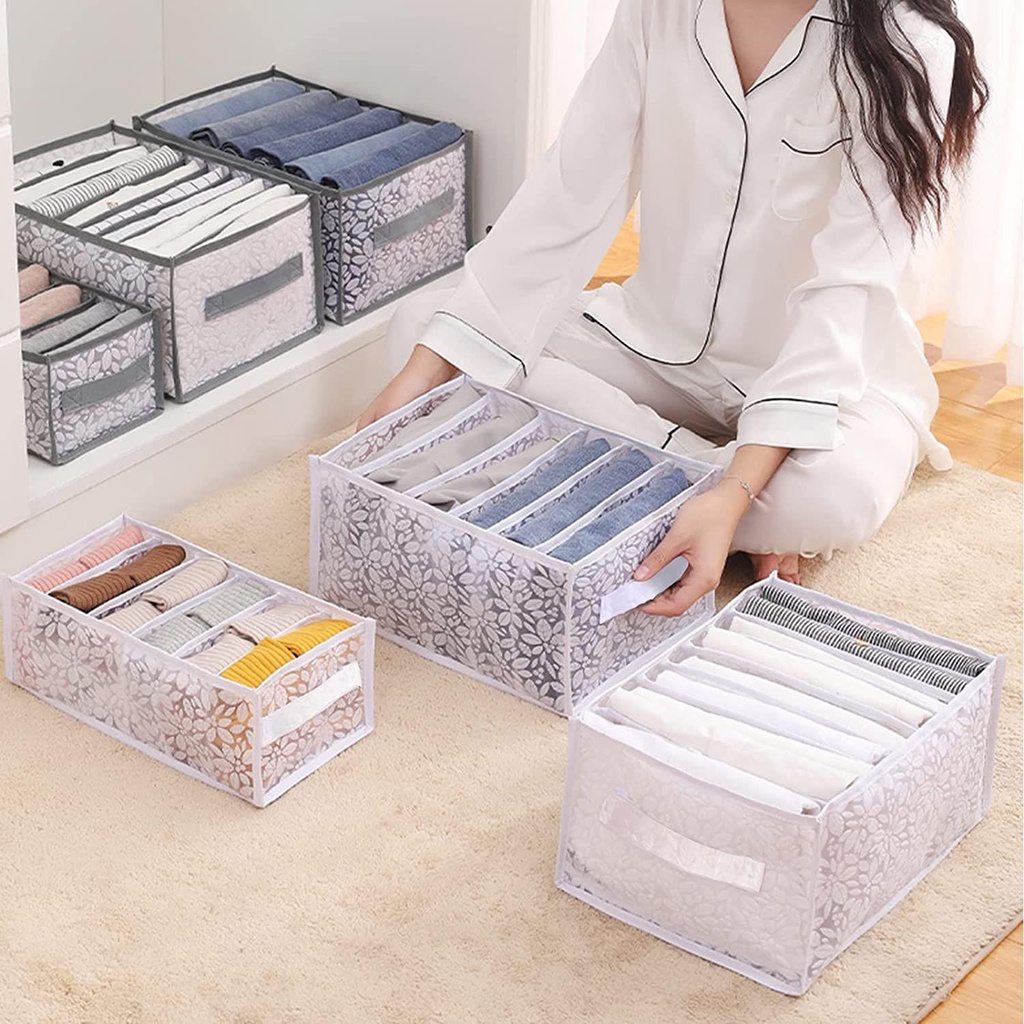 KUNHEV Ngăn Kéo Đựng Quần Jean / Áo Thun Lưới Giặt Được Tiện Dụng