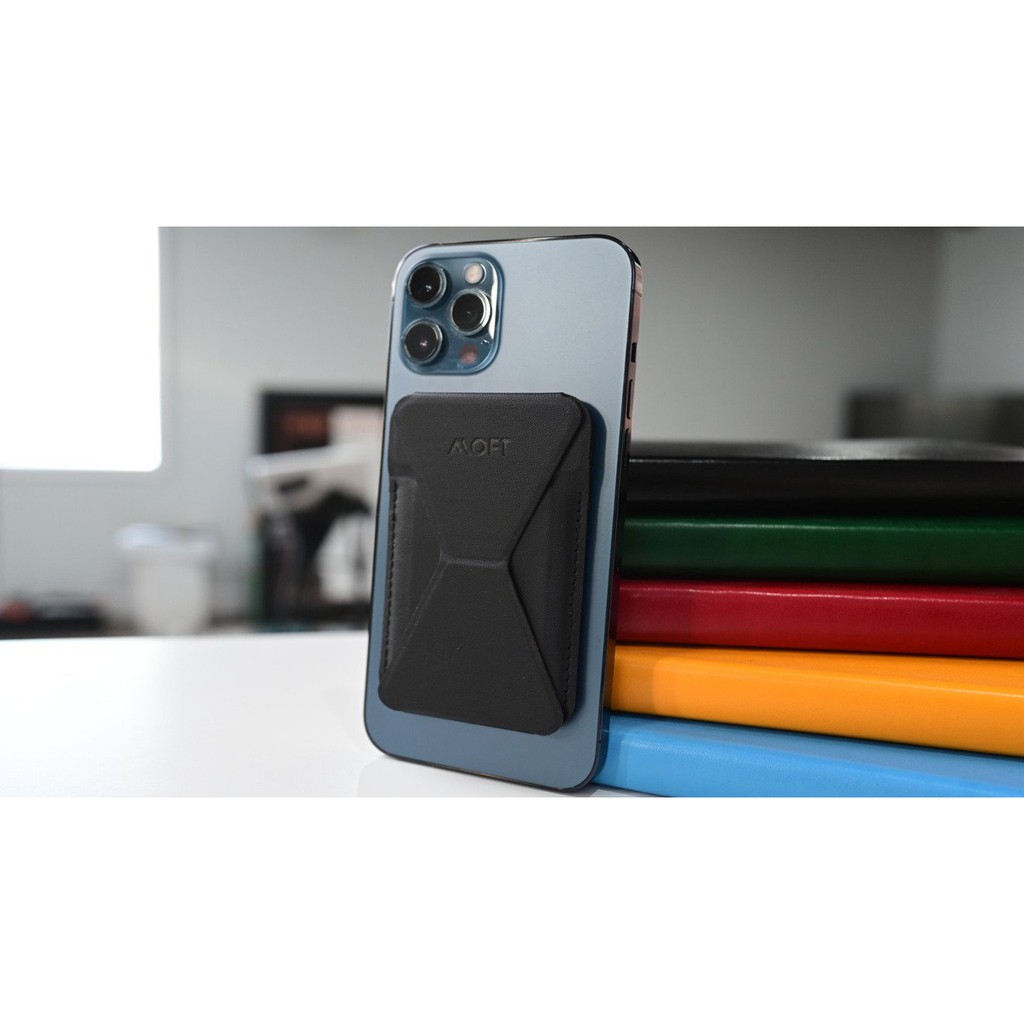 Giá Đỡ Điện Thoại + Ví Đựng Thẻ Moft Snap-On with Magsafe for iPhone 12 (hỗ trợ sạc từ tính kiêm ví đựng thẻ)