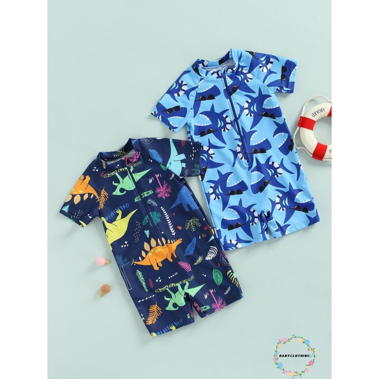 Bộ Đồ Bơi Một Mảnh Tay Ngắn In Họa Tiết Hoạt Hình Thời Trang Mùa Hè Cho Bé Trai