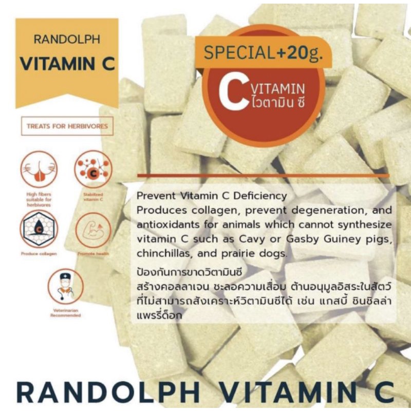 Thực Phẩm Bổ Sung Vitamin C Randolph dùng cho thỏ - bọ - chin - sóc