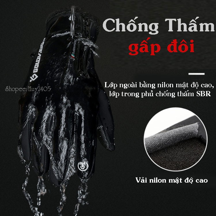 ✲✖™ Găng tay chống nước có cảm ứng điện thoại Golovejoy