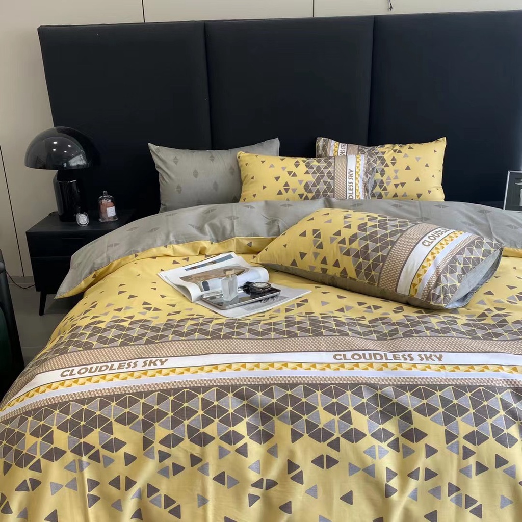 Bộ chăn ga gối cotton organic Tam giác vàng Dreamhome