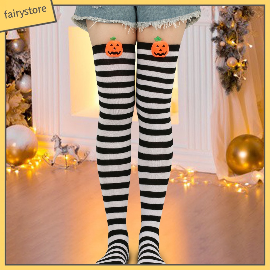 Fairystore| 1 Đôi Tất Chân Dày Dài Qua Gối Thời Trang Mùa Đông