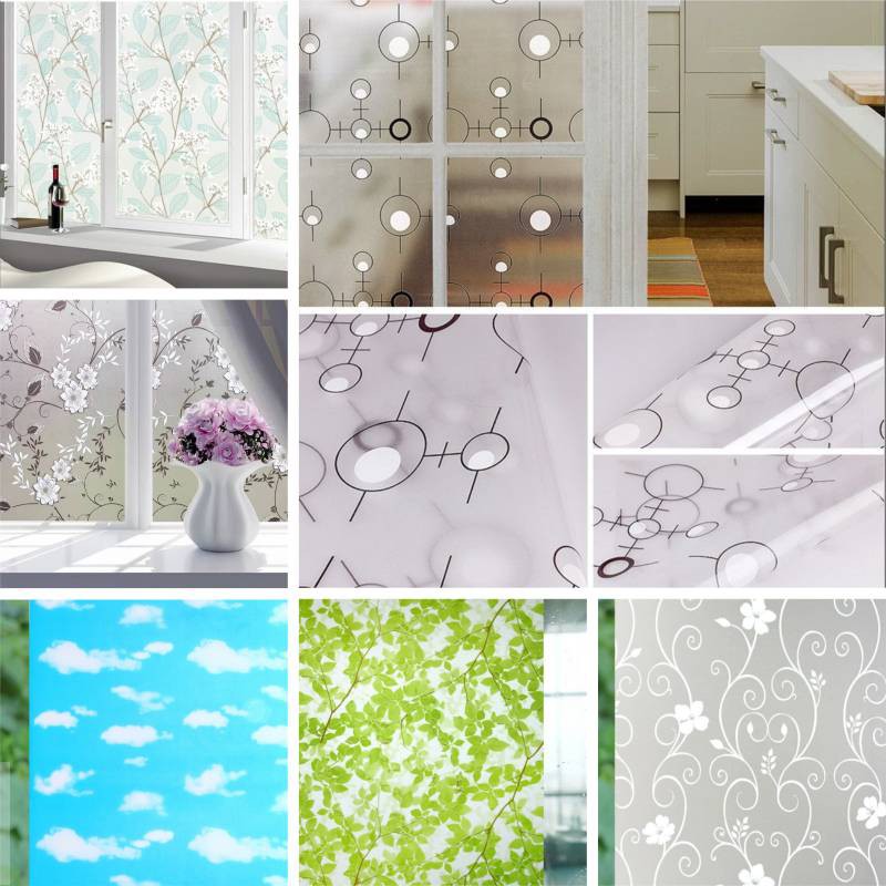 CUỘN 5M GIẤY DÁN KÍNH NHIỀU MẪU HOA LÁ KHỔ 60CM CÓ KEO SẴN