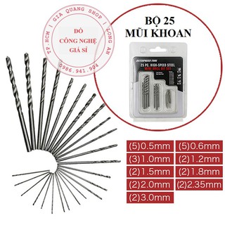 Bộ 25 mũi khoan nhỏ