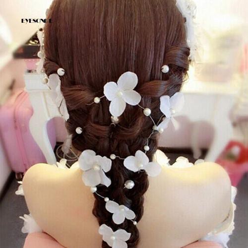 Vòng dây hoa trang trí tóc cho cô dâu sang trọng 133cm