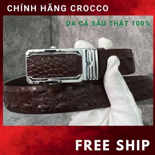 Thắt lưng da cá sấu thật 100% - da lưng liền thân - crocco - tl03 - thắt lưng da nam