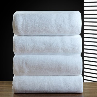 Bông khách sạn năm sao khách sạn Thẩm mỹ viện màu trắng khăn tắm hấp thụ nước dày không rụng tóc bông khăn lớn có thể đư