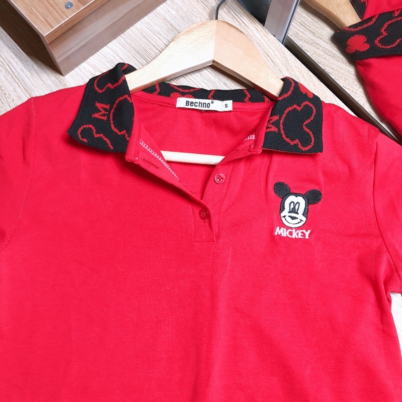 Áo phông thêu micky cổ tàu❣️Freeship❣️