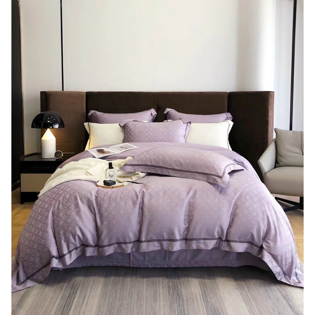 Bộ Chăn Ga Gối Lụa Vân Chìm thượng Lưu