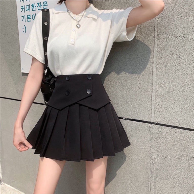 Chân Váy Chữ A, Chân Váy Tennis Xếp Ly 4 Khuy Phong Cách Nữ Tính Điệu Đà Dễ Thương | BigBuy360 - bigbuy360.vn